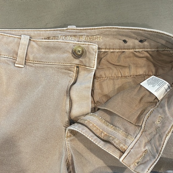American Eagle Tan Super Stretch Midi Shorts - Picture 4 of 7